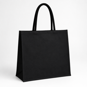 Sac fourre-tout promotionnel en toile noire laminée 300GSM 40x35x16cm avec poignée rembourrée, logo personnalisé, vente en gros, fabricant, exportateur - Product Image 3