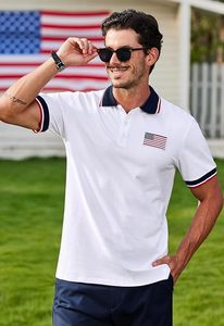 Camiseta Polo para Hombre del 4 de Julio, Camiseta de Golf de Manga Corta con Bandera Americana - Product Image 5