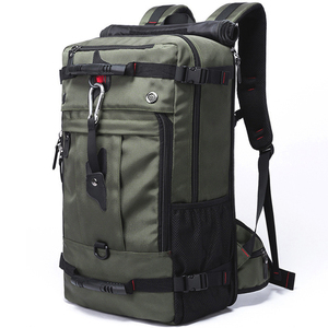 Mochila de Cuero Convertible, Interior de Nailon Impermeable, Bolsillo con Cremallera, Unisex, 20-35L, Estilo Normcore Minimalista, Mochila de Viaje - Product Image 1