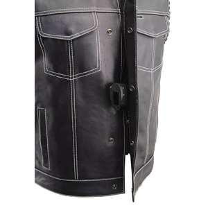 Chaleco de Cuero Personalizado para Hombre 2026, Estilo Casual Otoñal con Botones, de Alta Calidad, Transpirable, Resistente al Viento e Impermeable - Product Image 5