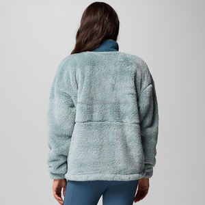 แจ็กเก็ตขนแกะสีฟ้ามีซิปสำหรับผู้หญิงเสื้อโค้ทลำลองสำหรับฤดูใบไม้ร่วงและฤดูหนาว - Product Image 6