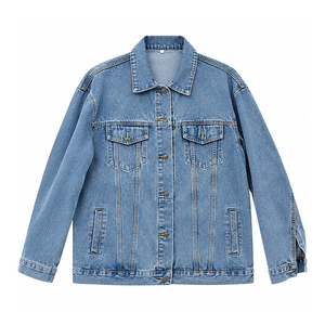 Veste en jean streetwear pour femmes, coupe oversize, pour marques urbaines, patch personnalisé, marque privée, fabrication en usine - Product Image 5
