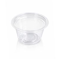 Vaso de polipropileno de tamaño pequeño, apto para uso alimentario, de 60 ml, para condimentos, salsas y cremas, originario de Indonesia.