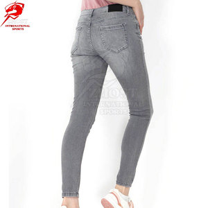 High Quality Slim Fit <b>Jeans</b> <b>Women</b> Fashion Stretch Fabric Pocket Secure <b>Button</b> Closure Sleek Narrow Leg <b>Jeans</b> - Product Image 2