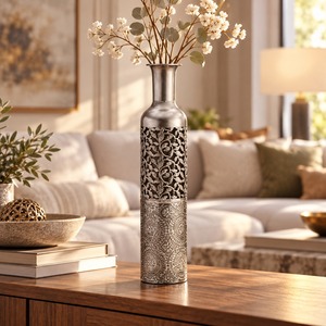 Handmade Iron Flower <b>Vase</b> Unique Coastal Table Centerpiece Wedding Decor Living Room Decorative <b>Vase</b> Rustic Home Decor Metal Art - Product Image 1