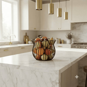 Petit panier à fruits en fil métallique noir moderne, décoratif, pour comptoir de cuisine, bol à fruits pour la maison, organisateur de rangement pour table à manger - Product Image 2