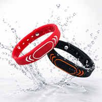 Bracelet en silicone RFID personnalisable 13,56 MHz 1K S50 F08 213 216 EM4305 Tk4100 T5577 avec puce étanche et réglable NFC