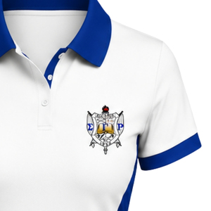 Robe polo athlétique personnalisée Sigma Gamma Rho avec panneau latéral, manches courtes, col, uniforme d'équipe décontracté pour femme, OEM ODM, vente en gros - Product Image 6