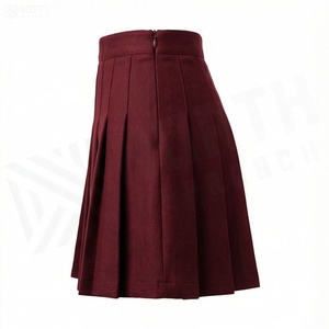 Jupe plissée courte pour femme, couleur unie, taille normale, toutes saisons, style tissé - Product Image 3