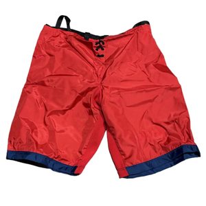 Pantalones de hockey de nylon con estampado por transferencia térmica y diseño de bloques de color con patrón 3D frontal, pantalones cortos de hockey sobre hielo con cordón ajustable. - Product Image 2