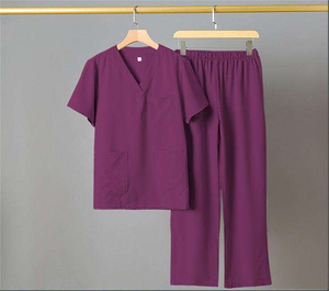 Tenues médicales pour femmes à manches courtes avec logo personnalisé, ensembles d'uniformes extensibles et respirants pour infirmières, blouses pour femmes, vêtements d'hôpital pour médecins - Product Image 2