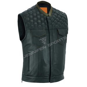 Veste en cuir véritable pour motard, coupe diamant, respirante, hiver, courte, nouvelle collection homme, avec plusieurs poches - Product Image 2