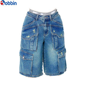 Pantalones Cortos de Mezclilla de Verano para Mujer, Cómodos, Estilo Simple, Holgados, Tipo Cargo, de Pierna Ancha, Lavables, Estilo Boyfriend, con Bolsillos Laterales - Product Image 4