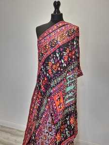Fashion Mirror Work <b>Shawl</b> Traditional Scarves <b>Shawls</b> & Hijab Luxury Embroidered <b>Wrap</b> for <b>Women</b> Cultural Festive Occasion Wear - Product Image 2