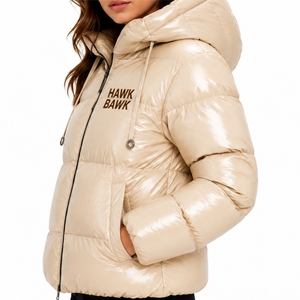Custom <b>Women</b> Hooded Puffer Jacket Quilted Winter <b>Coat</b> Full Zip Outdoor <b>Coat</b> Solid Color Thick Warm Outerwear Regular Length - Product Image 3