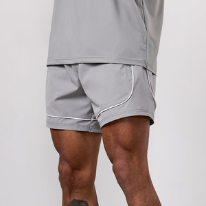 Shorts de jogging pour hommes en coton épais, respirants, à taille mi-haute avec cordon de serrage, personnalisables par broderie sur toile, vente en gros - Product Image 6