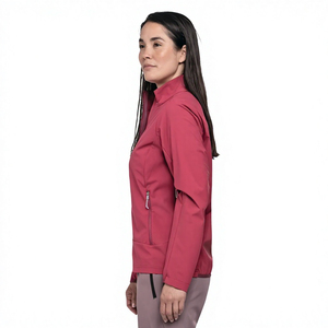 Chaqueta Softshell Roja Carmesí Personalizada para Mujer, Resistente al Viento, con Cuello Alto y Cierre Completo, Venta al Por Mayor, Proveedor OEM - Product Image 5