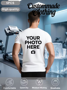 Men's Performance T-Shirts O-Neck Back Neck Short Sleeve Regular Fit Lightweight Breathable Moisture-Wicking Quick-Drying - Product Image 4