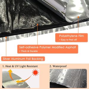 Cinta Autoadhesiva para Techos, Lámina de Aluminio Impermeable, Sellador de Butilo para Reparación de Fugas - Product Image 2