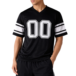 Jersey de Fútbol Americano Negro Oversize para Hombre, Transpirable, de Malla, Uniforme de Equipo Personalizado, Ropa Urbana, Venta al por Mayor, OEM, Jersey de Fútbol USA, MOQ Bajo - Product Image 2