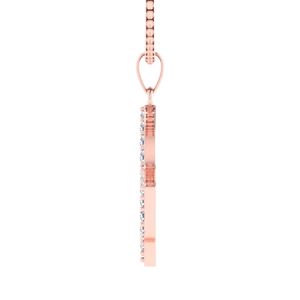 Rose Gold Leaf Outline <b>Necklace</b> Women Pink Crystal Pendant Fashion Jewelry Elegant <b>Statement</b> <b>Necklace</b> Gift Accessory Daily Wear - Product Image 3
