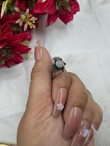 Natural Rainbow Moonstone Brass 925 Silver Plated Handmade Vintage Floral Gemstone <b>Statement</b> <b>Ring</b> for Unisex - Product Image 2
