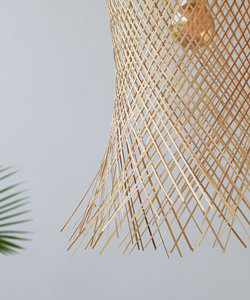 Flared Woven Pendant Light Handwoven Bamboo Shade Octopus Cafe Shop Lighting Rustic Lamp OEM Supplier Vietnam - Product Image 3