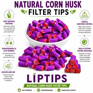 ไส้กรองบุหรี่ LIPTIPS ทำจากเปลือกข้าวโพดธรรมชาติ เป็นมิตรต่อสิ่งแวดล้อม ย่อยสลายได้ทางชีวภาพ สำหรับบุหรี่และซิการ์ |   สีม่วง | ขนาด 9x20 มม. - Product Image 6