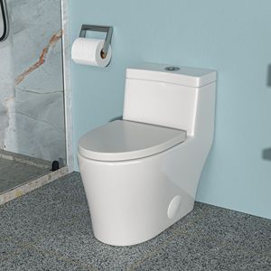WC in ceramica a doppio filo monopezzo con chiusura morbida - Product Image 1