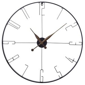 Round Metal <b>Wall</b> <b>Clock</b> Analog Quartz Minimalist Design Silent for Living Room <b>Decoration</b> - Product Image 1