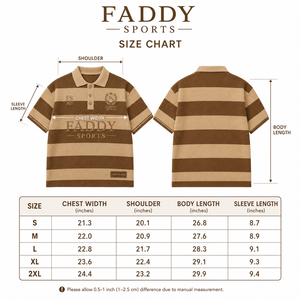 Chocolate Brown Beige Unisex Oversized Striped <b>Polo</b> T Shirt Textured Terry Cotton Custom Embroidery Private Label Streetwear - Product Image 6