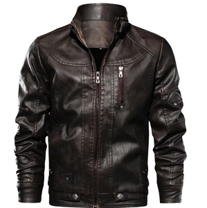 High Quality With Custom Logo <b>Jackets</b> Spring Autumn <b>Winter</b> Men's Breathable Casual Zipper Sheep Skin <b>Leather</b> <b>Jackets</b> for Mens - Product Image 6