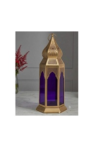 New Handmade Vintage Moroccan Lantern with <b>Red</b> Glass Panels Customized Design Eco-Friendly for Home Decoration - Product Image 2