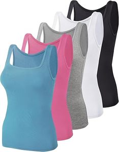Débardeurs pour femmes Aura Square, débardeurs sans manches à col carré, sous-vêtements pour femmes, débardeurs en coton doux extensible, coupe ajustée, pour superposition - Product Image 6