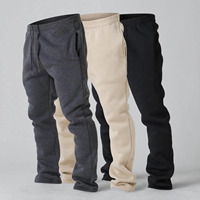 Pantalon de jogging pour homme Protego, taille élastique avec cordon de serrage, décontracté, respirant, mi-lourd, tricoté, 100 % coton, teint uni, avec poches