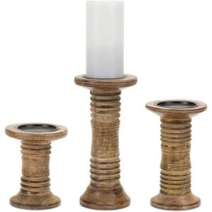 Porte-bougie en bois artisanal le plus vendu avec finition lisse en bois naturel, durable pour la décoration de la maison et la décoration de table - Product Image 1