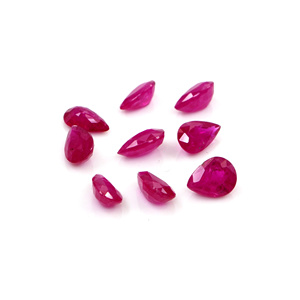 Rubíes naturales sin tratar de Mozambique, calibrados en forma de pera de 4x6 mm, piedras preciosas de rubí facetadas naturales sueltas para la fabricación de joyas, listas para usar. - Product Image 3