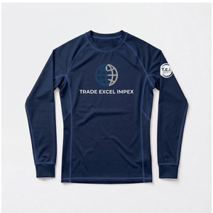 เสื้อแรชการ์ดแขนยาว แบรนด์ Trade Excel Impex ผลิตจากผ้าสแปนเด็กซ์/โพลีเอสเตอร์ ระบายอากาศได้ดี สีขาว แห้งเร็ว สำหรับผู้ใหญ่ ใส่ได้ทั้งชายและหญิง เหมาะสำหรับเล่นกีฬา พิมพ์ลายโลโก้ - Product Image 3