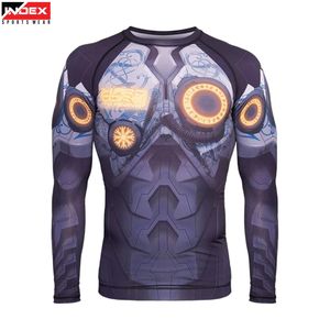 Haut de sport athlétique pour hommes à manches longues, en tissu flexible, idéal pour la natation, le surf et la plongée - Product Image 1