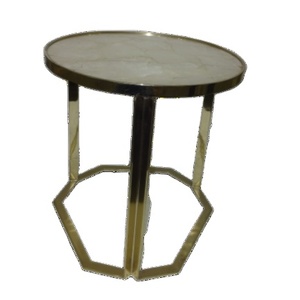 Table basse en bois en acier inoxydable, Table basse en bois, meuble de luxe pour la maison - Product Image 1