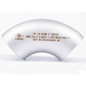 Coudière à long rayon 90 degrés en acier inoxydable ASA403 ASME B169 pour raccord de tuyauterie pétrolière et gazière, de 1/2 à 12 pouces, à souder bout à bout - Product Image 3