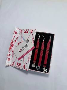 Pince à épiler GETUP BROSONS IMPEX Curve 90 Dolphin Red pour extensions de cils, en acier inoxydable, fibres lisses, précision, antidérapante, parfaite - Product Image 5