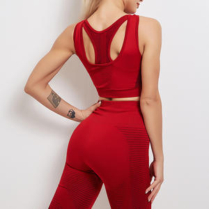 Conjunto Deportivo Mayorista: Top de Yoga, Ropa Deportiva, Conjuntos de Gimnasio y Fitness, Camisetas de Running, Leggings con Efecto Scrunch Butt y Pantalones de Pierna Ancha - Product Image 3