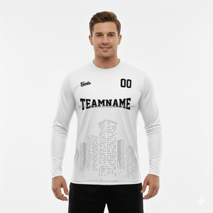 เสื้อยืดแขนยาวพิมพ์ลายสำหรับผู้ชายและผู้หญิงเครื่องแต่งกายที่มีสไตล์ออกแบบได้ตามต้องการ - Product Image 3