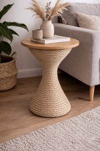 Modern Boho Rope Accent <b>Table</b> For Living Room Bedroom Apartment Hotel And Stylish Interior Decor - Product Image 4