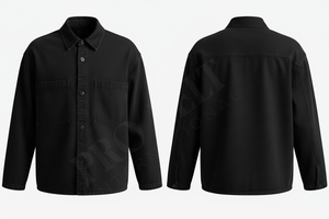 Chemise en jean à col en coton, manches longues, design vintage, tendance, unique, dernier cri, personnalisable avec logo, coupe ample - Product Image 3