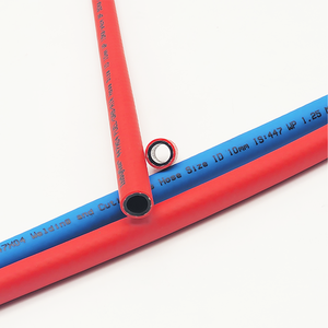 Tuyau d'air, d'eau, de gaz et de carburant en caoutchouc NBR rouge et bleu, diamètre intérieur 10 mm, épaisseur de paroi 3,0 mm, tressé en polyester, découpé - Product Image 4
