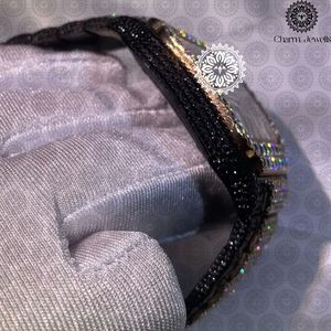 Montre de luxe pour homme Charm Jewells, boîtier carré en acier inoxydable de 40 mm, lunette sertie de diamants, mouvement mécanique analogique, bracelet en acier inoxydable - Product Image 2