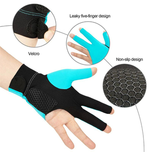 Guantes de Snooker Antideslizantes de Tres Dedos Personalizados, Accesorios de Billar Transpirables y Resistentes - Product Image 2