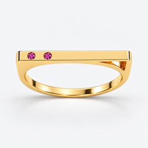 Anillo Geométrico con Rubí y Diamante Cultivados en Laboratorio - Product Image 2
